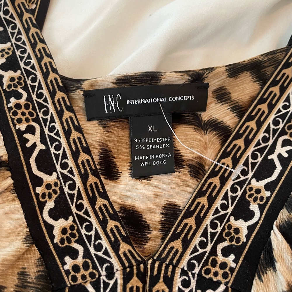INC International Concepts Leopard Print Maxi Dress - Brown, Black - Picture 3 of 3